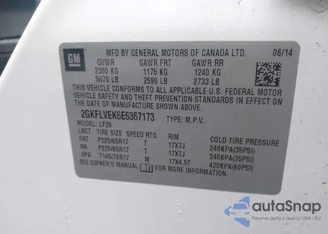 2014 GMC Terrain Sle-1 from USA, damaged, VIN 2GKFLVEK6E6367173